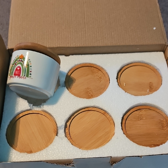 Christmas Coaster Set with Holder Planters - Picture 1 of 6